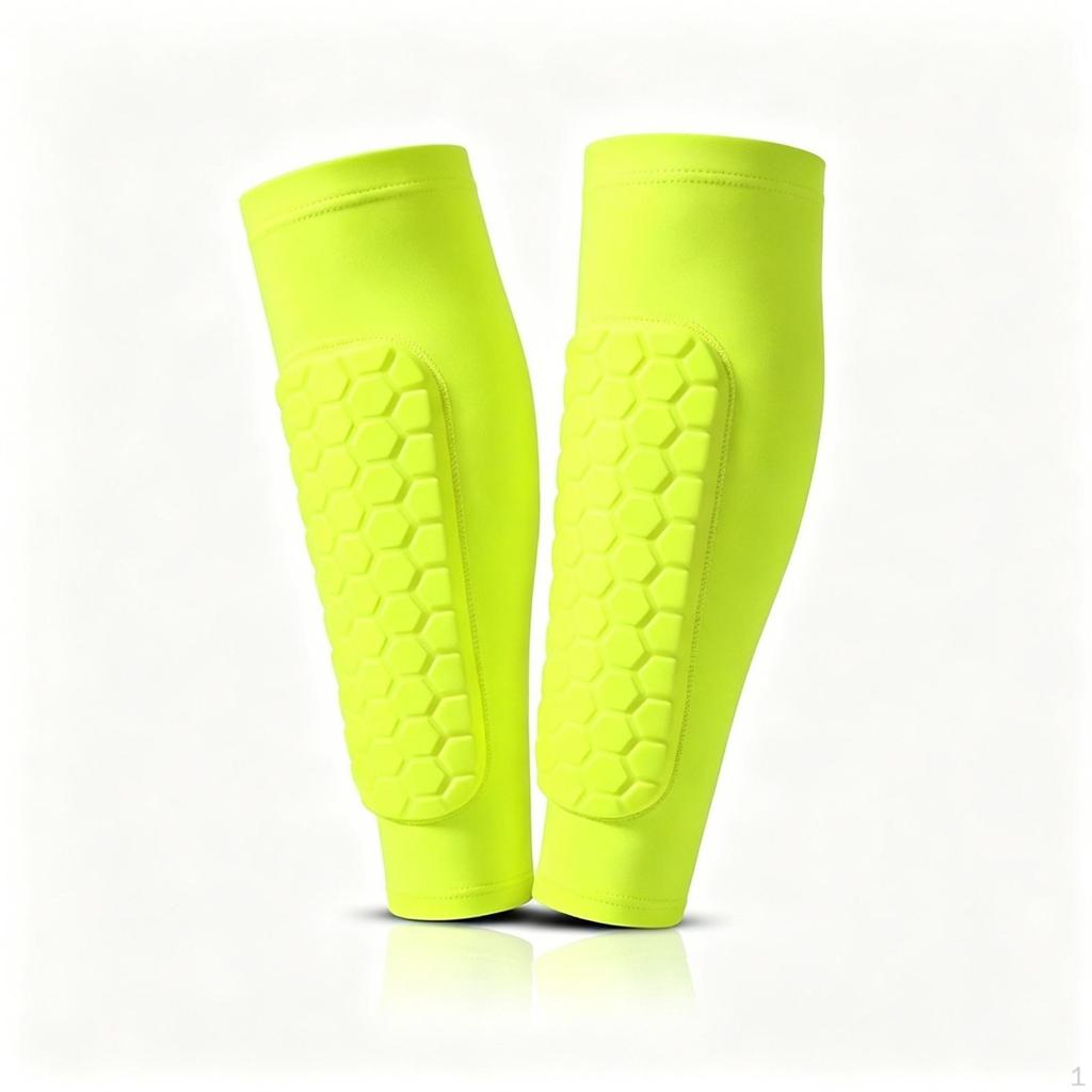 Shielded Shin Sleeve Impact Protection Football Guards Flexible Leg Protectors for Children,