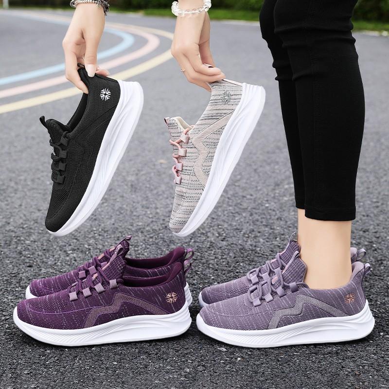 Shoes women's spring new fly-woven women's shoes casual single shoes comfortable and breathable sports women's leisure