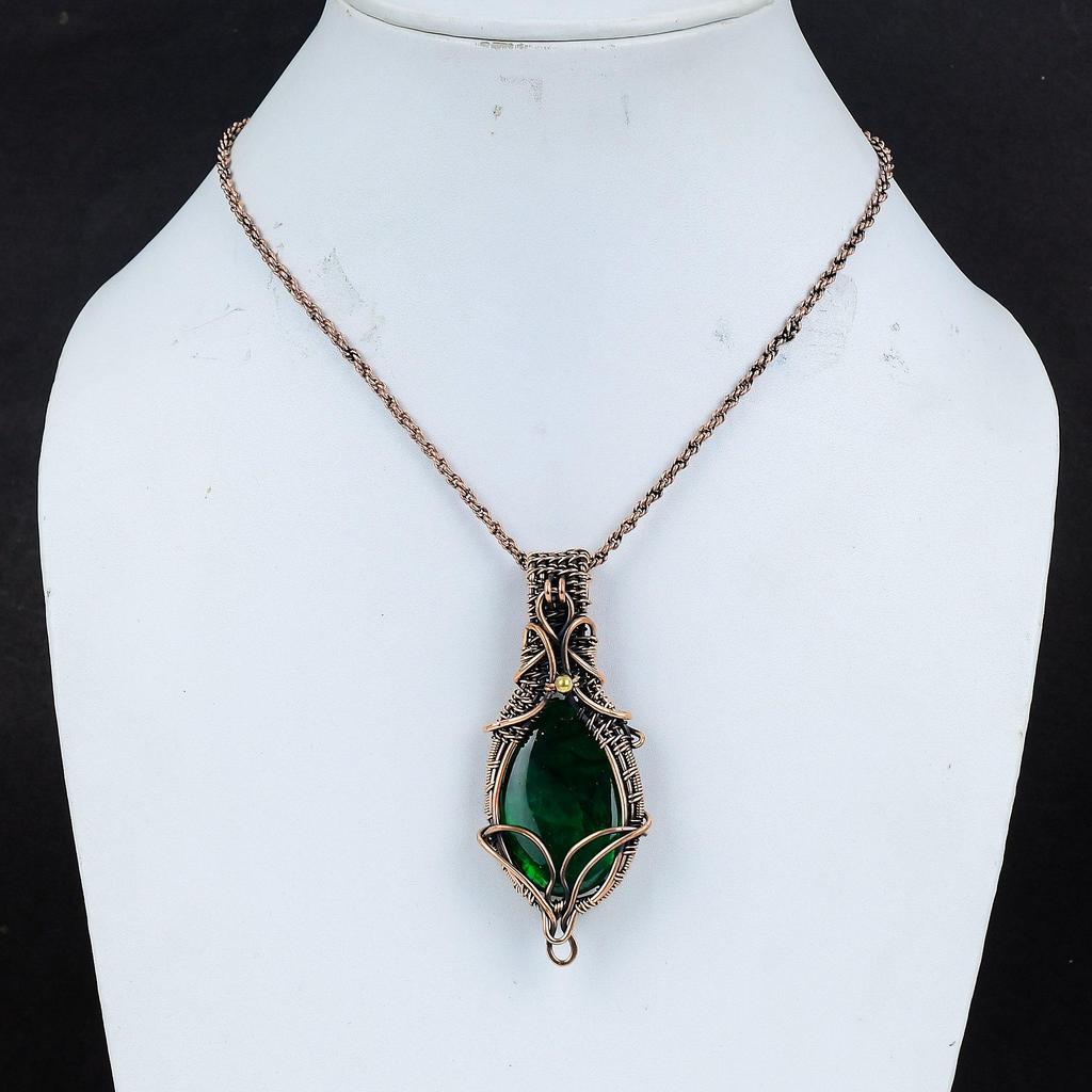 Green Flash Labradorite Pendant Gemstone Jewelry, 999 Copper Wire Wrapped Pendant, Handmade Jewelry Birthstone Pendant, Gift For Him