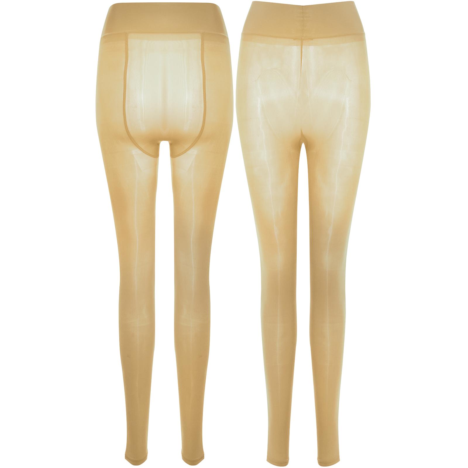 

Жіночі прозорі сітчасті легінси, блискучі скінні штани з високою посадкою, прозорі базові колготки One Size тілесний