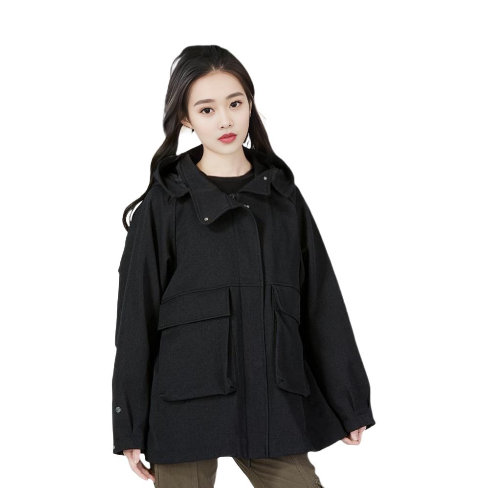 adidas Preserve Warm Jacket With Solid Color Pockets And Zip Hoodie Women Outerwear Black HM4990