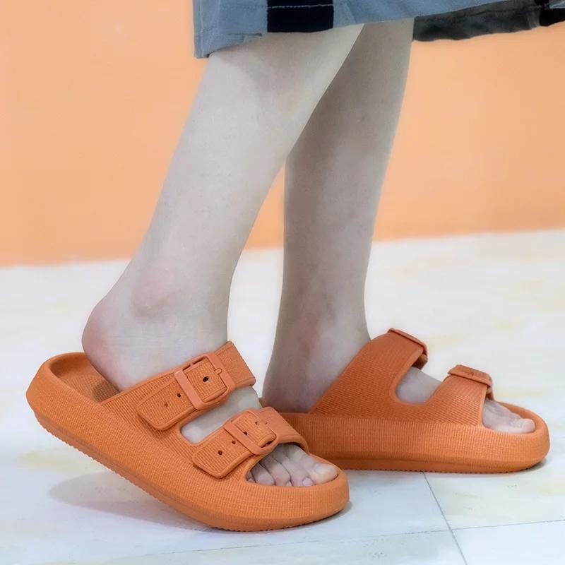 Fashion WHOHOLL 2024 Summer Flat Sandals Women Flat Sandals Women Flip-flops Summer Sandals Outdoor Women Platform Sandal Home Slippers