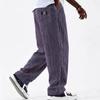 European & American Men's Wide Corduroy Logo Pocket Casual Loose Straight-Leg Pants 2026