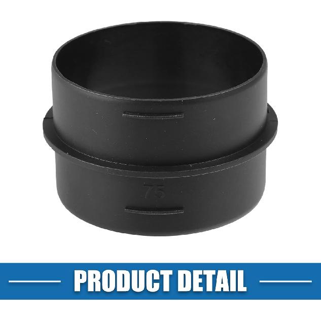 Car Air Ducting Connector Straight Air Heater Duct Joiner Connector Pipe 2.95'' 75mm OD Black