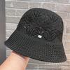 Bucket hat women's spring and summer hollow plain bucket hat fashionable and versatile suitable for big face round face sunshade basin hat