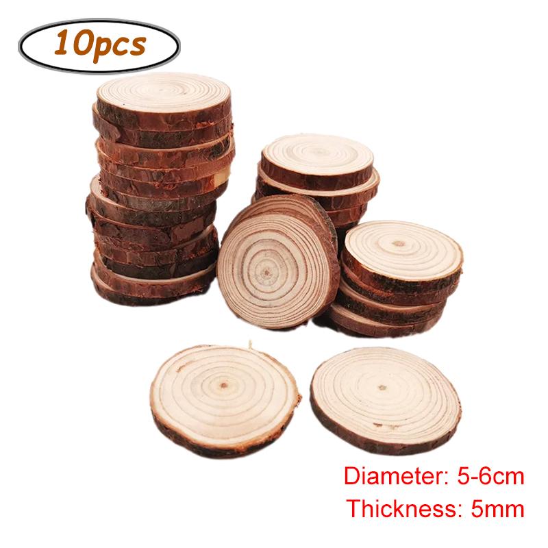 Unfinished Wood Slices Discs Cutouts with Tree Bark for Art Paint DIY Craft Coaster Christmas Hanging Ornament Wedding Decor