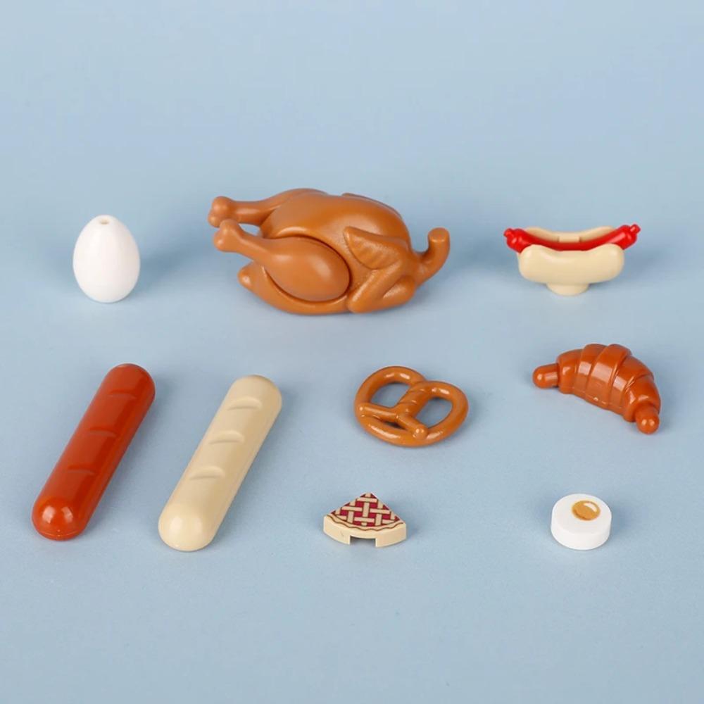 Food Printed Tiles Passport Plane Ticket Building Blocks Sushi Pizza Sound Compass Map Milk Juice Sauce Dessert Bricks Toy