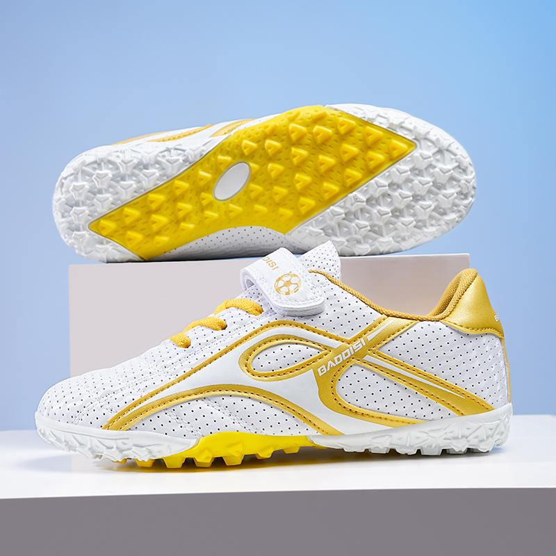 Scarpe da Calcio per Studenti con Tacchetti Velcro Magico Facili da Indossare Antiscivolo Scarpe Sportive da Allenamento e Competizione per Ragazzi e Ragazze