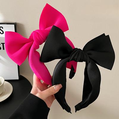 Mode Damen Stirnband Schicht Große Schleife Knoten Haarband Einfarbig Turban Erwachsene Top Qualität Kopfbedeckung Haarschmuck