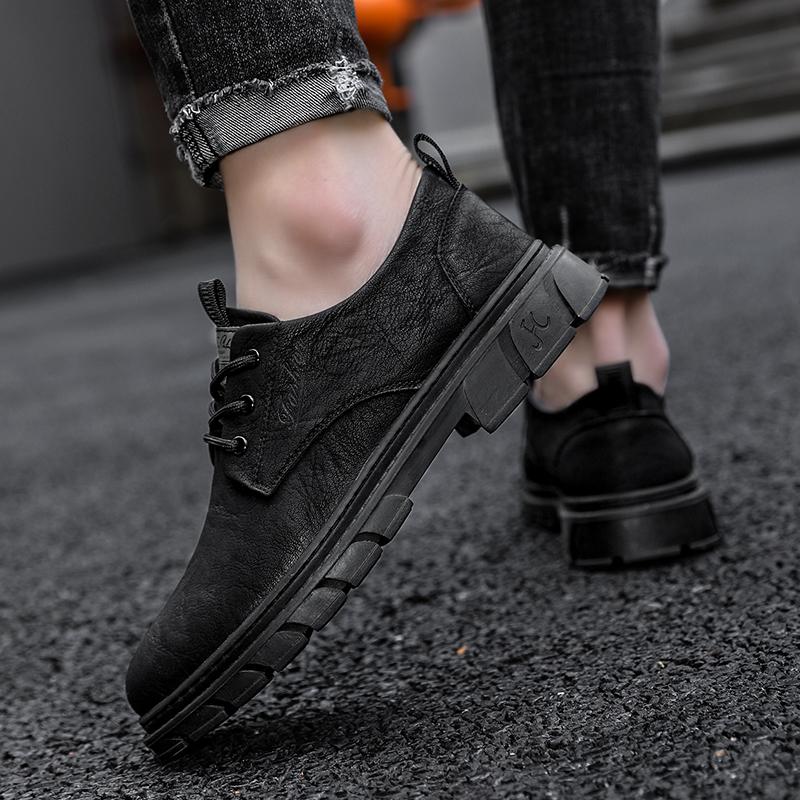 British Style Men's Genuine Leather Shoes Thick Soled Men's Oxford Shoe Fashion Men's Casual Shoes Lace Up Men's Business Shoes