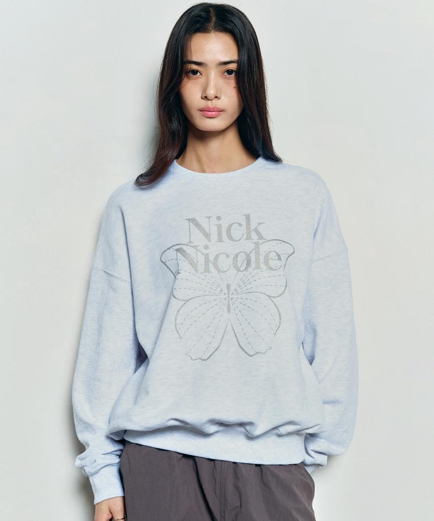Nigaennikol Butterfly Signature Sweatshirt_Melange Silver