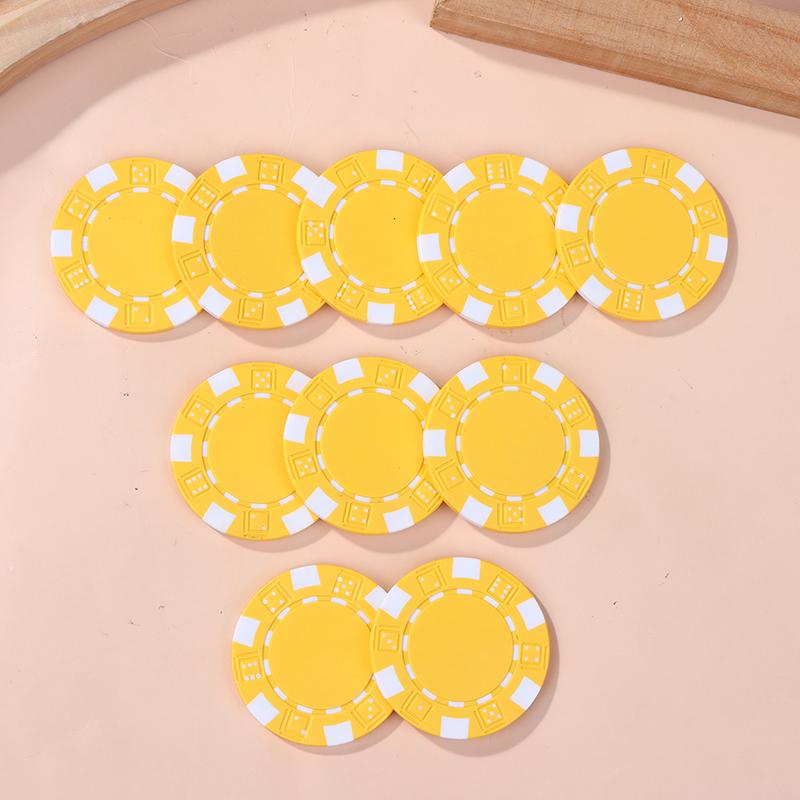 10 Pcs Abs Plastic Poker Chips Casino Texas Hold'Em Poker Metal Coins 11.5G Chips Poker Game Chip Set Accessories