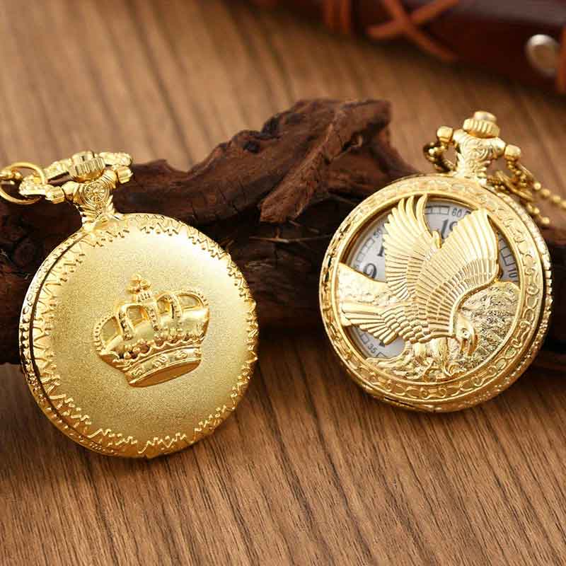 

2 шт./набор Женские карманные часы Винтажные Классические карманные часы с цепочкой-ожерельем для женщин Карманные часы с коробкой Лучшие подарки