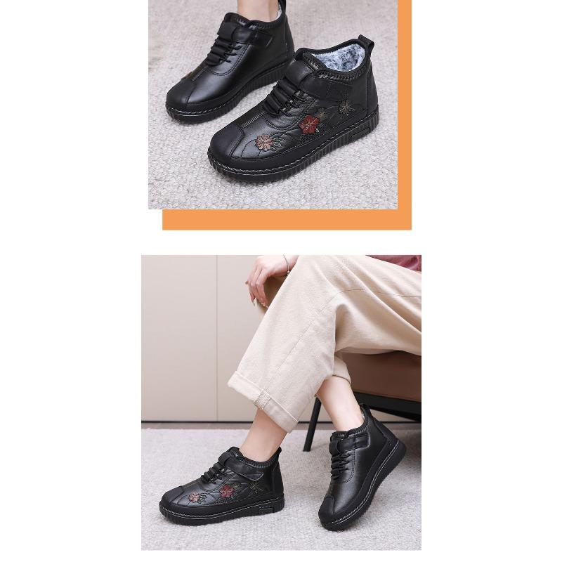 Dámské nepromokavé zimní boty pro seniorky, plyšová podšívka, boty do chladného počasí, protiskluzové teplé sněhule, pohodlné pro babičku