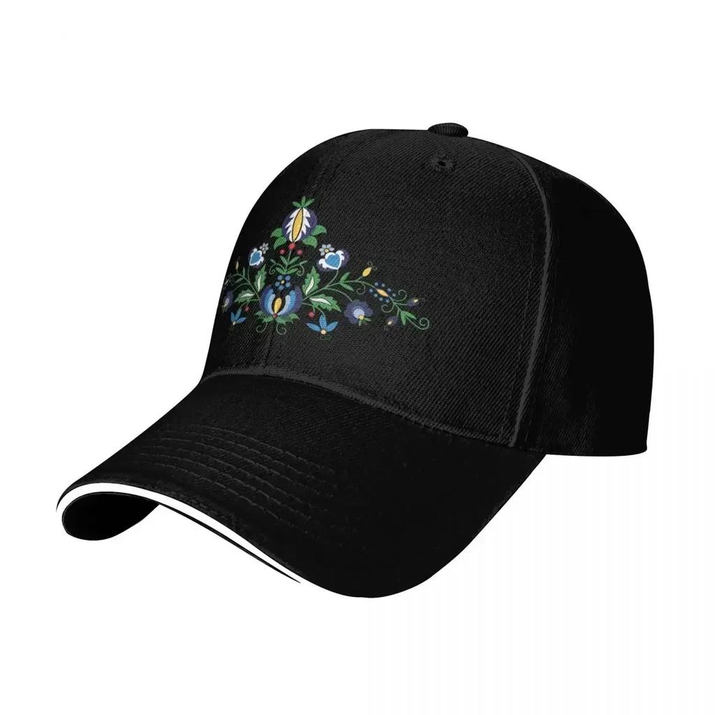 Folk 4th Composition Kashubian Art White Background Baseball Cap Trucker Cap New Hat Unisex WoUnisexs