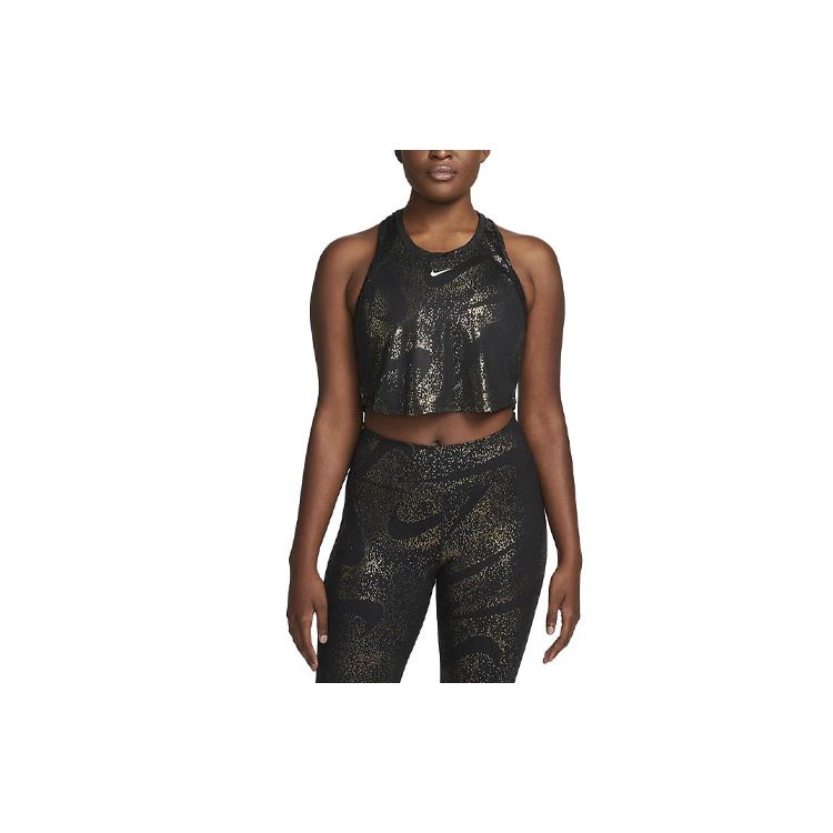 Женский укороченный топ Nike Dri-FIT One с принтом логотипа, черный DQ6304-010 S