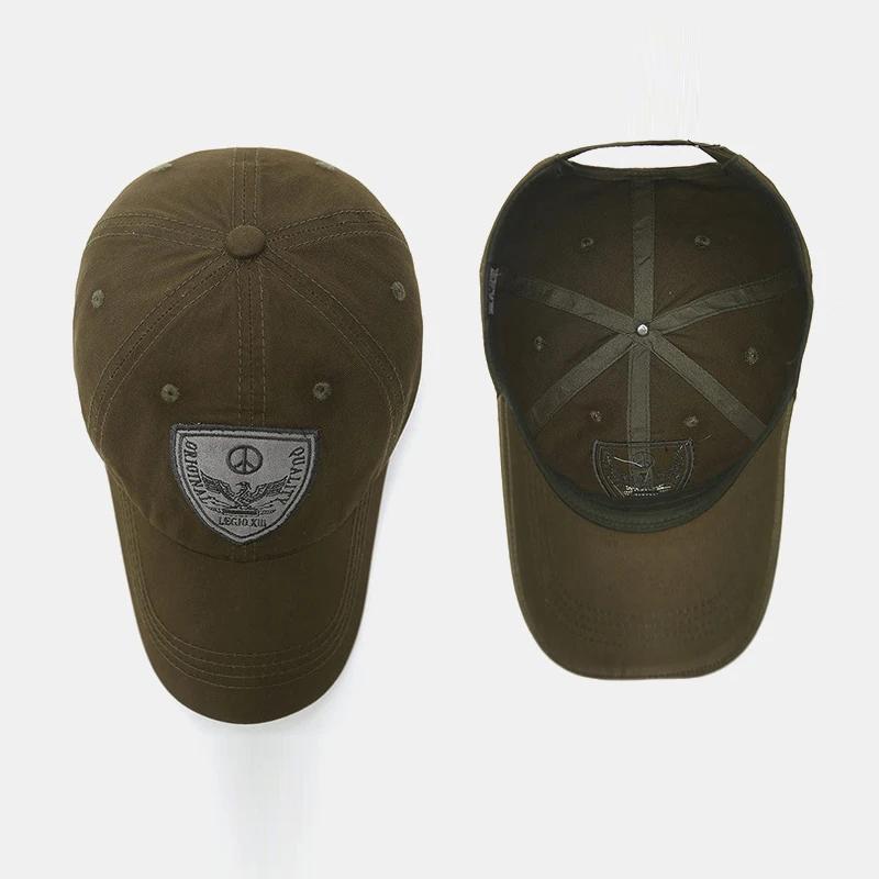 Fashion Classic Soft Top Embroidery Patch Washable Military Cadet Adjustable Hat Unisex Cotton Outdoor Sport Casual Baseball Cap