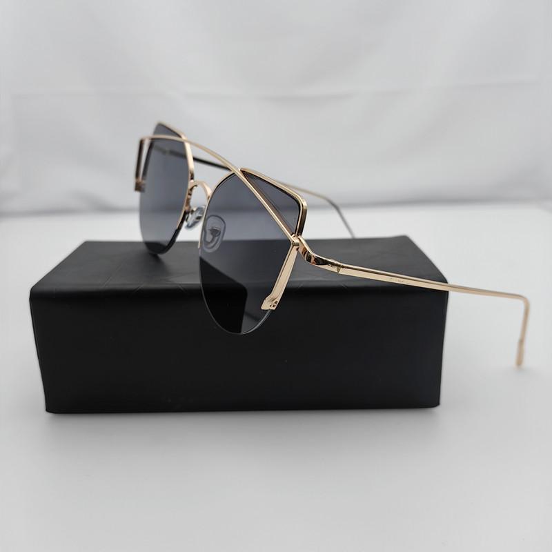 Women Brand Designer Metal Luxury Sun Glasses Retro Cat Eye Sunglasses Female Blue Pink Vintage Fashion De S