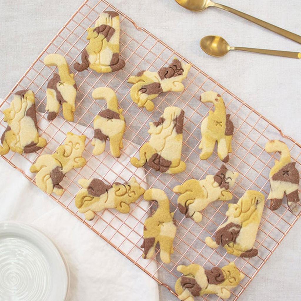 3Pcs Cartoon Cat Cookie Cutters Cartoon Pressable Biscuit Mold Holiday Biscuit Fondant Cookie Stamps Party Supplies