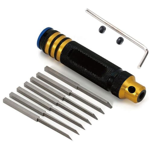 Fieldlabo Gundam Model Kit with Chisel and Line Scriber Set, 7 Blade Sizes for Easy Cutting, for Carving Lines In Plastic Models