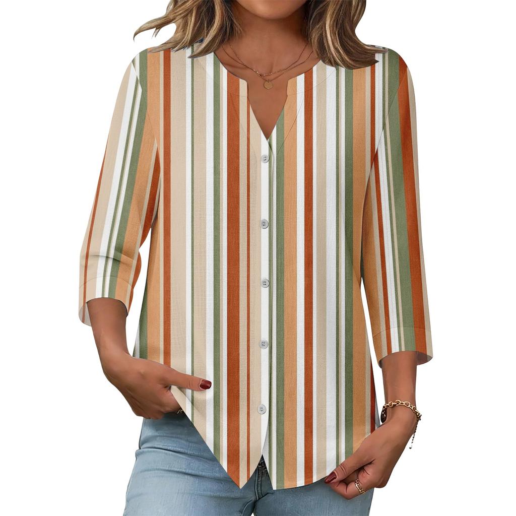 Modische, lässige Damenbluse im Vintage-Stil mit Print