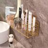 Accessible Luxury Electric Toothbrush Rack Punch-Free Toilet Bathroom Wall Hanging Toothbrush and Cup Toothpaste Storage Rack