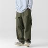 Micro Wrinkle Texture Vattenavvisande Functional Utility Byxor för män Vår Japanska Outdoor Loose Fit Plisserade Casual Byxor