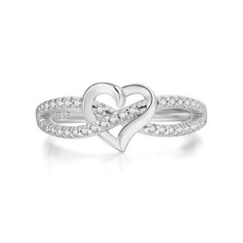 

Earrings Fashion Heart-Shaped Diamond Ring Simple Atmosphere Women S Ring Fresh And Sweet Jewelry No. 11