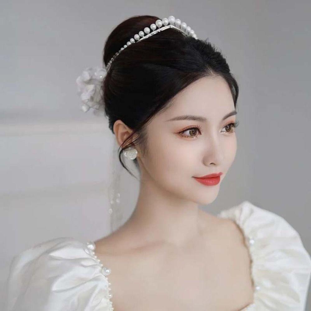 

Стразы Жемчужная повязка на голову на день рождения головной убор свадебная корона мода барокко кристалл тиара вечеринка