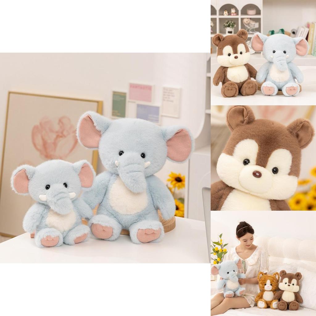 Cartoon Squirrel And Elephant Plush Toy With Squirrel And Elephant Cartoon Characters For Kids Birthday Gift