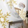 Christmas Golden Snowflake Texture Sheer Curtains For Living Room Bedroom Tulle Curtain For Kitchen Voile Curtain Blind Panels