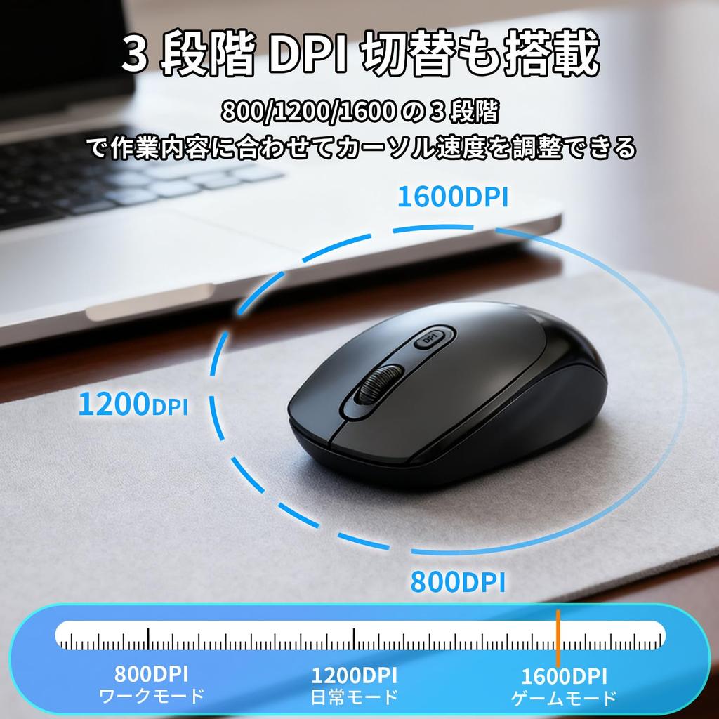 ZKBBA Wireless Bluetooth Instant DPI High High Easy Compatible with and MacBook 2.4GHz Mouse, Quiet, Connection, 3-Level Switching, Type-C