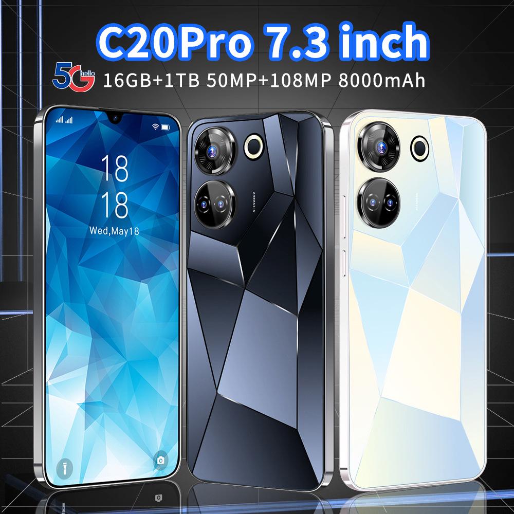 C20Pro 7.3-Inch Full Screen Android Smartphone, 16GB Ram + 1TB Storage