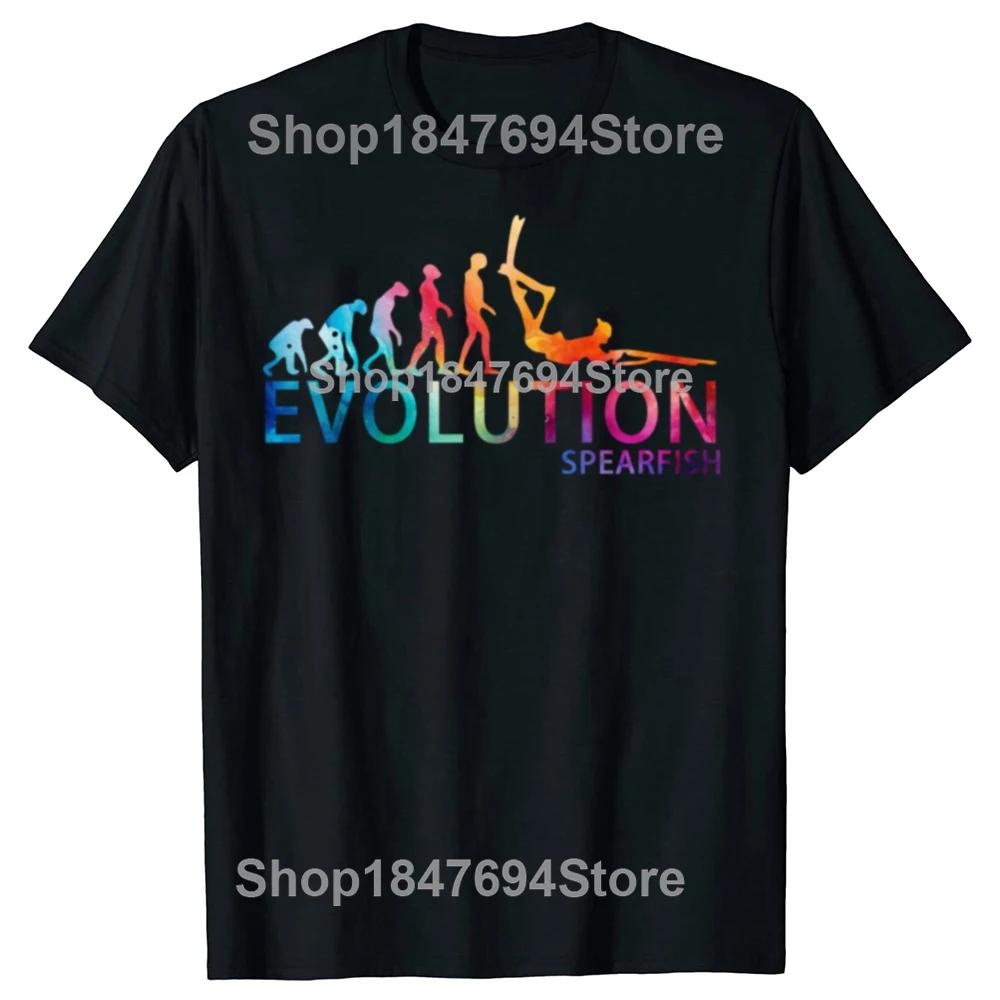 Spearfishing Evolution Retro Vintage Classic T Shirt Tee Tops Round Neck ShortSleeve Fashion Scuba Diving Tshirt Casual Tshirt