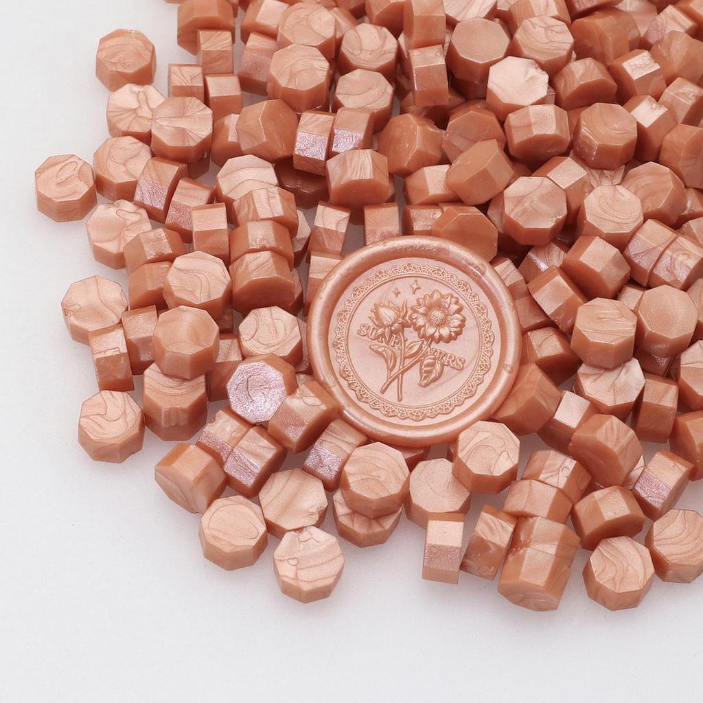 148 Pearlescent Octagonal Sealing Wax Beads - Mixable Colors, 500g Package