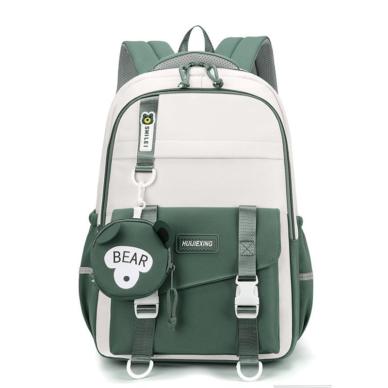 Contrasting colors cute schoolbag female new primary and secondary school students grade 3 to 6 high-value backpack
