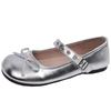 French Retro Versatile Light Mouth Flat-soled Single Shoes Women's 2025 New Summer White Round Head Bow Mary Jane Shoes