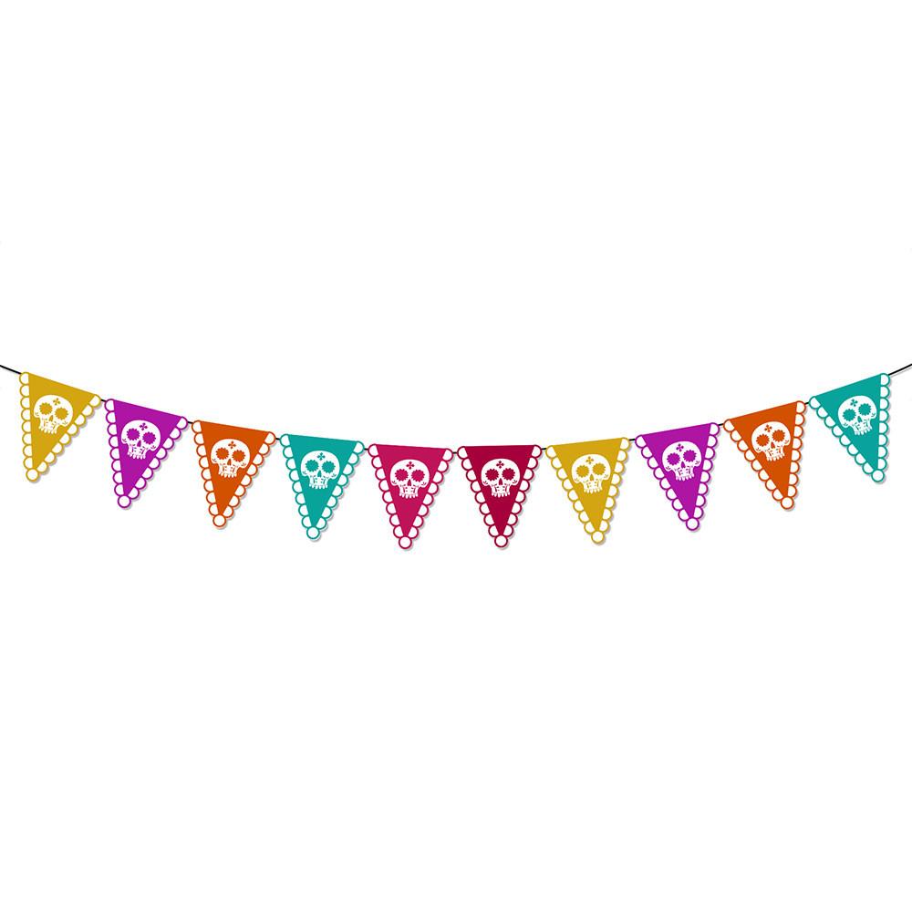 Muertos De Día Skull Themed Party Banner For Festive Scene Celebration Setting