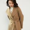 Women's Mid-Length Double-Faced Wool Coat with Belt - 2025 Autumn/Winter Collection