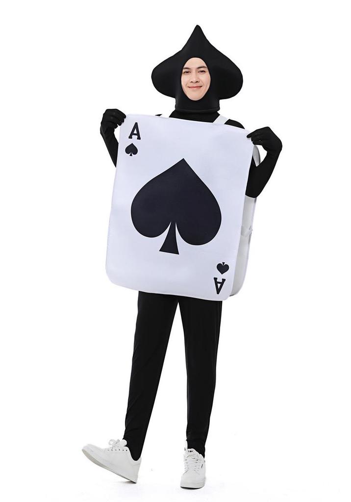 Traje Cosplay de Cartas de Baralho de Copas e Espadas Bodysuit Vermelho de Ano Novo