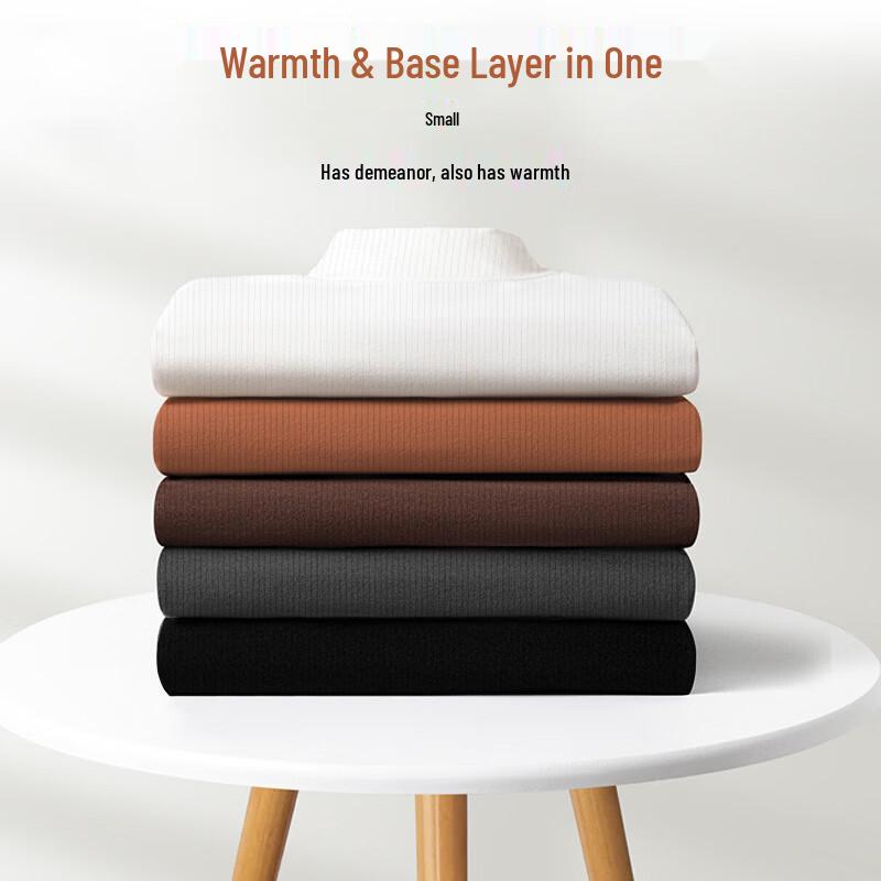 Langsha Men's Semi-High Collar Thermal Long Sleeve Top