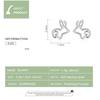 WOSTU Real 925 Sterling Silver Rabbit Carrot Stud Earrings Silver 925 Jewelry Wedding Earrings