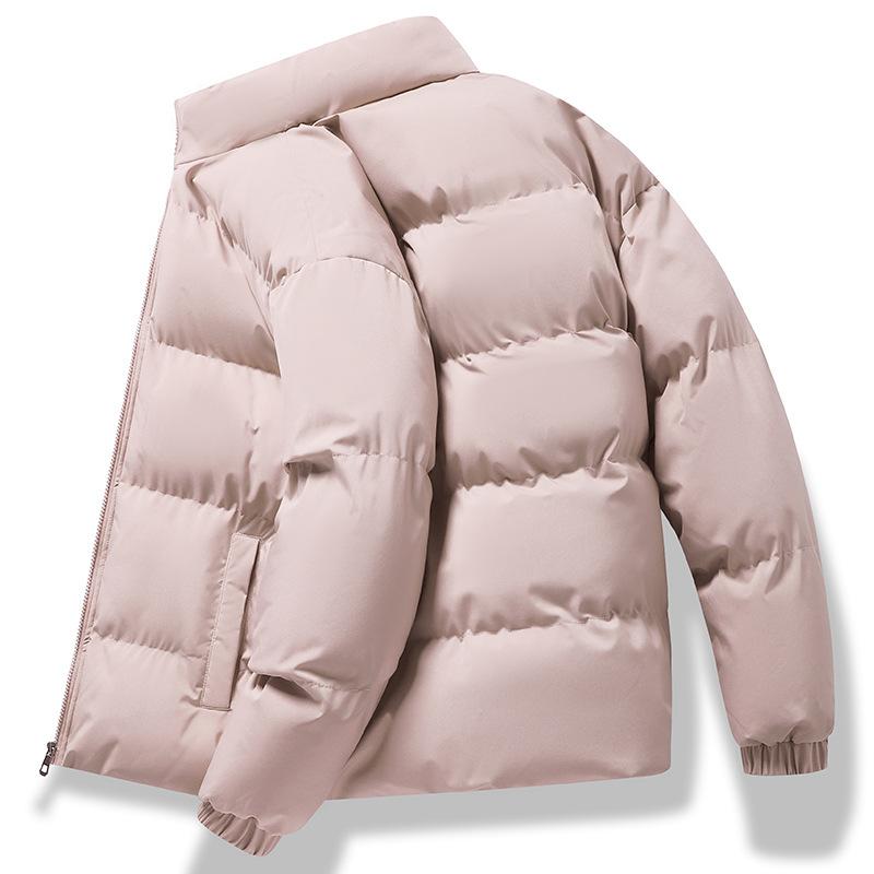 Solid color basic winter new product stand-up collar thickened warm bread clothes couple loose cotton-padded coat