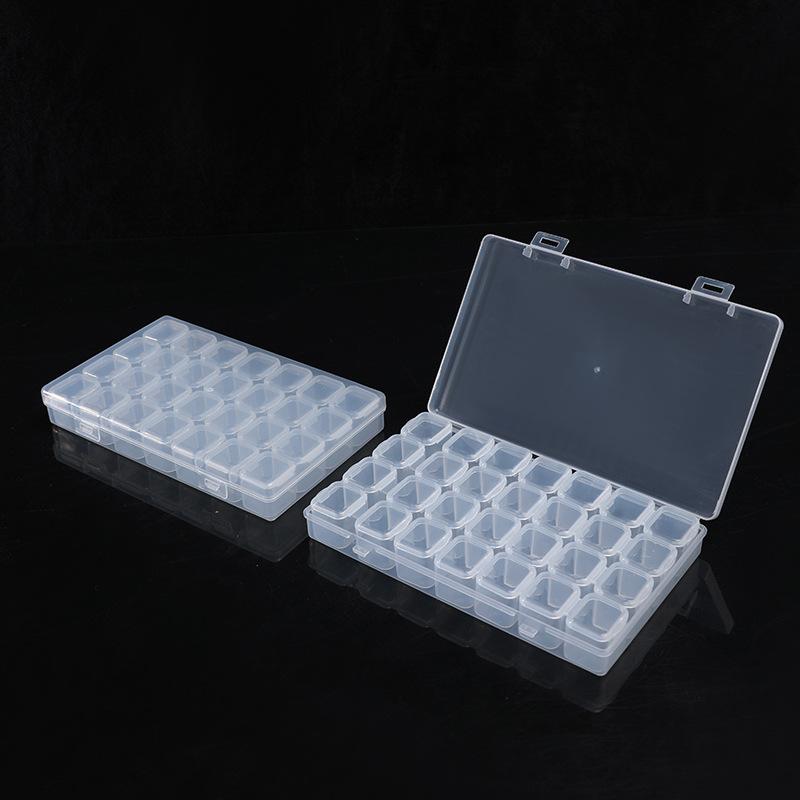 Removable 28 Grid Unloading Manicure Box Beaded Storage Box High Transparent Pp Empty Box Parts Storage Box With Lid Grid Box