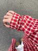 Women's Retro Plaid Red Long Sleeve Shirt Jacket - Early Spring/Summer Sunscreen Top