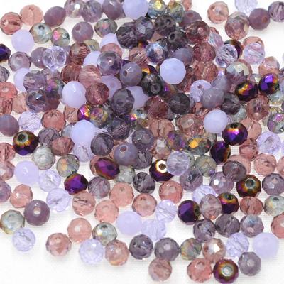 Violetinės serijos krištoliniai 4/6 mm skersmens Rondelle Austrija briaunoti kristaliniai stiklo karoliukai Kvarciniai tarpiniai karoliukai papuošalams gaminti