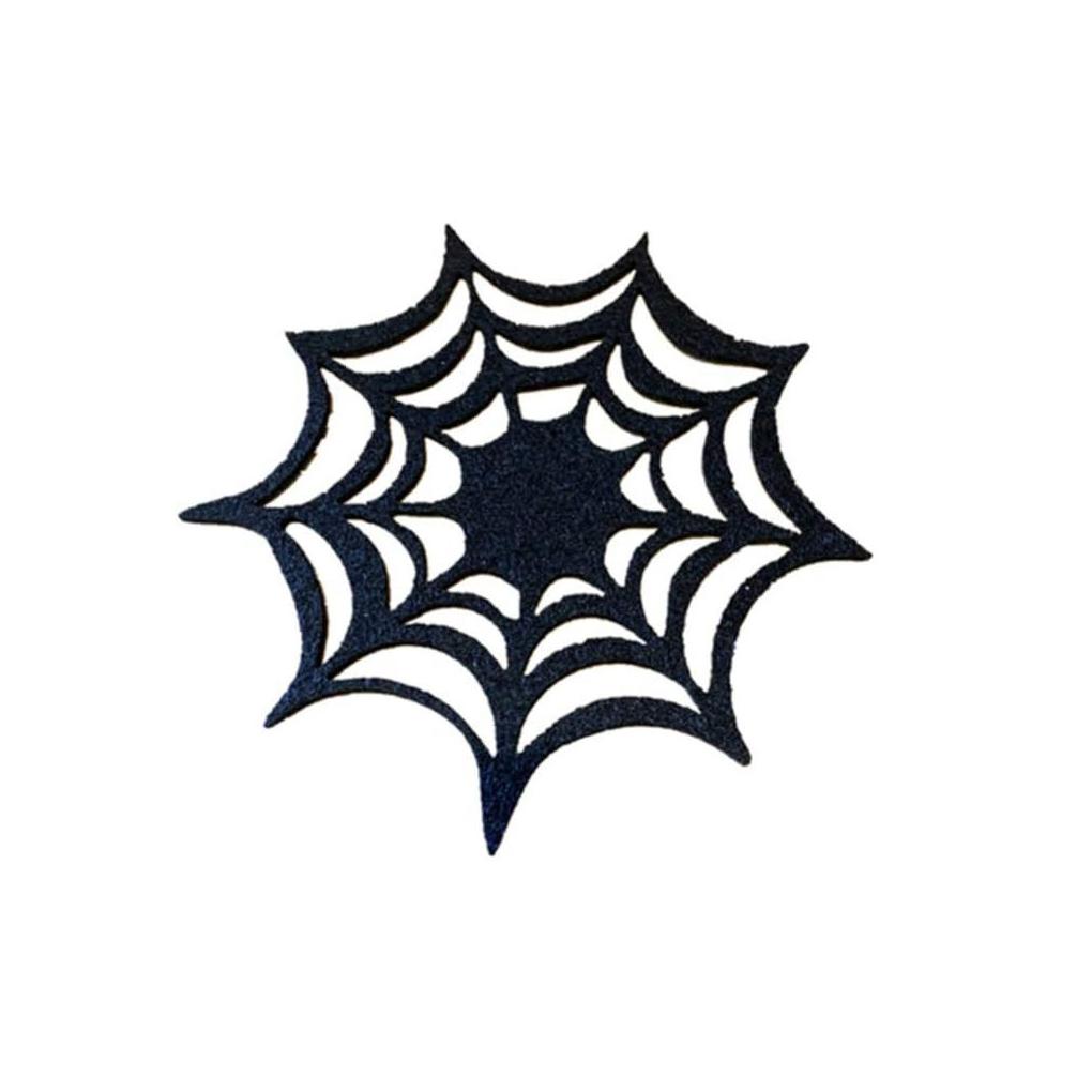 5piece PVC Spider Web Coasters - Non-toxic And Hot-resistant Spooky Vibe Halloween Themed Placemats
