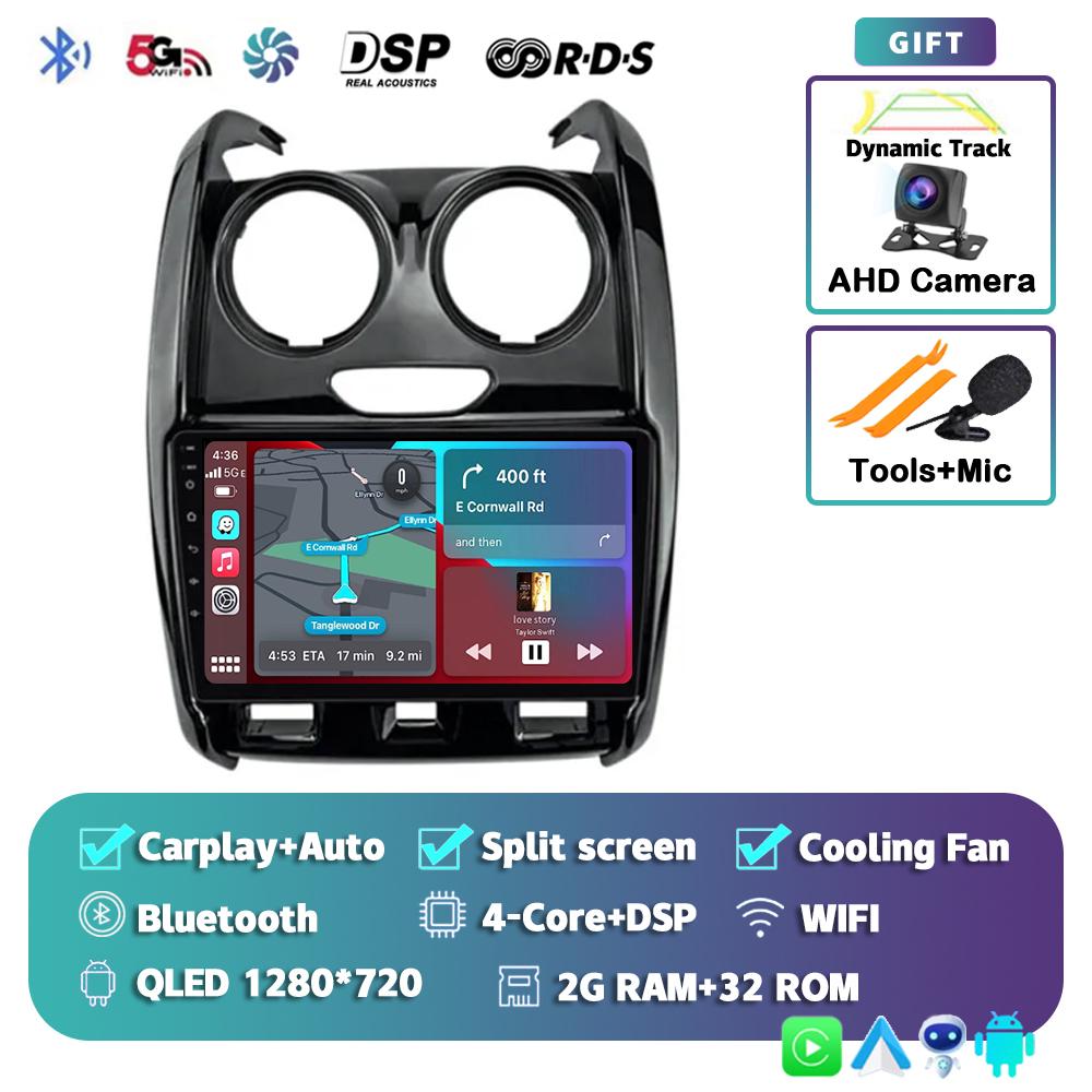 Android 14 Carplay Auto 4G+WIFI Car Radio For Renault Duster 2014-2020 Multimedia Video Player GPS Stereo 2din DVD Head Unit DSP