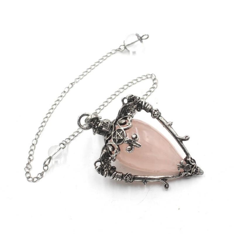 Crystal Pendulum Pendant Necklace Natural Stone Gemstone Charm Women Fashion OL Style Copper Plated Jewelry