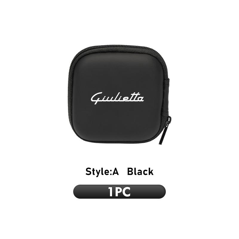 

For Alfa Romeo Headphone Data Cable Storage Portable Charger Zipper Box GT Stelvio F1 Brera Volante Tonale Gloria Disco